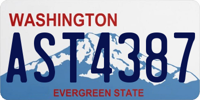 WA license plate AST4387