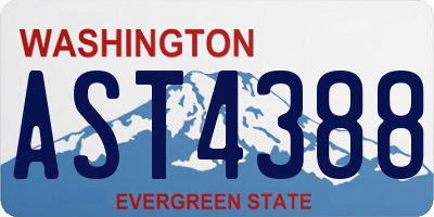 WA license plate AST4388