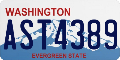 WA license plate AST4389