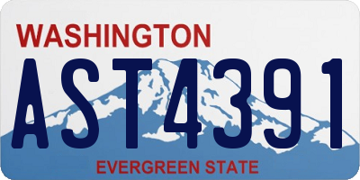 WA license plate AST4391