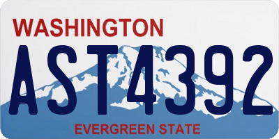 WA license plate AST4392