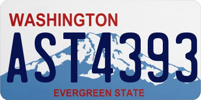 WA license plate AST4393
