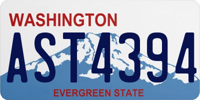 WA license plate AST4394