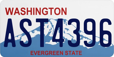 WA license plate AST4396