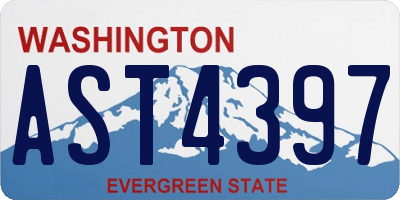 WA license plate AST4397