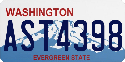 WA license plate AST4398