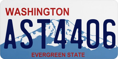 WA license plate AST4406