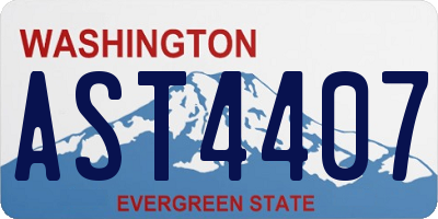 WA license plate AST4407
