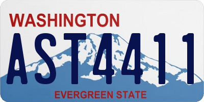 WA license plate AST4411