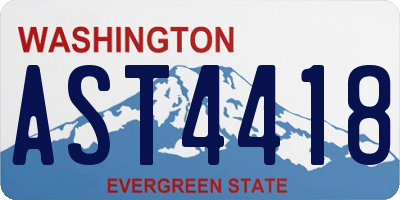 WA license plate AST4418