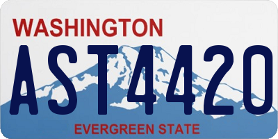 WA license plate AST4420