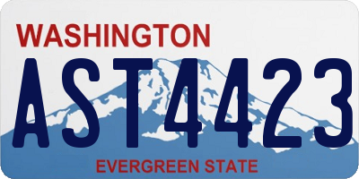 WA license plate AST4423