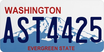 WA license plate AST4425