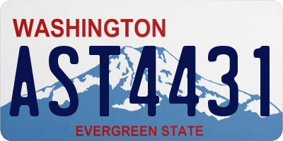 WA license plate AST4431