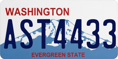 WA license plate AST4433
