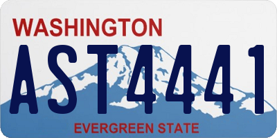 WA license plate AST4441