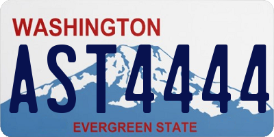 WA license plate AST4444