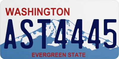 WA license plate AST4445