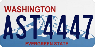WA license plate AST4447