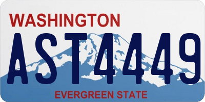 WA license plate AST4449