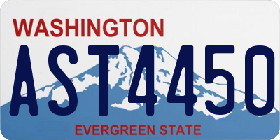 WA license plate AST4450