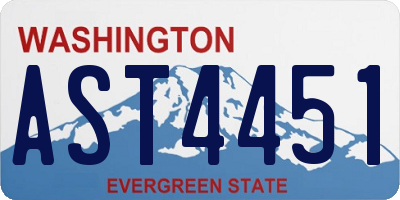 WA license plate AST4451