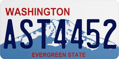 WA license plate AST4452
