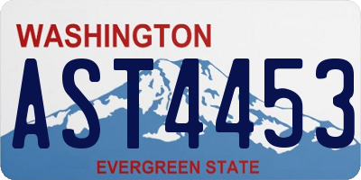 WA license plate AST4453