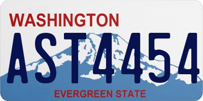 WA license plate AST4454