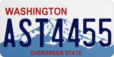 WA license plate AST4455