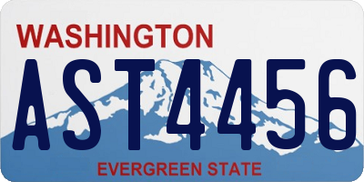 WA license plate AST4456