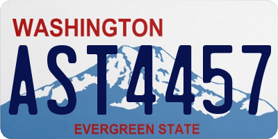 WA license plate AST4457