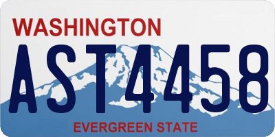 WA license plate AST4458