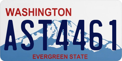 WA license plate AST4461