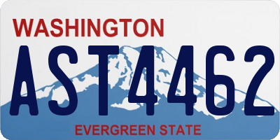 WA license plate AST4462