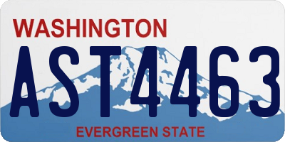 WA license plate AST4463