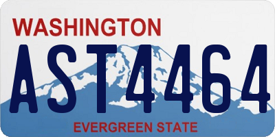 WA license plate AST4464