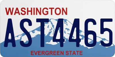 WA license plate AST4465