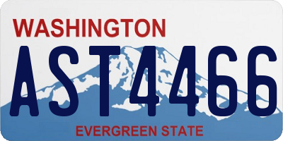 WA license plate AST4466