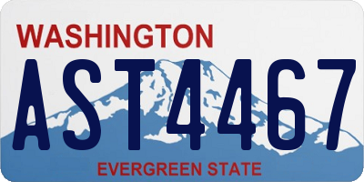 WA license plate AST4467