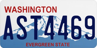 WA license plate AST4469