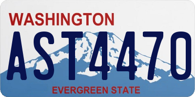 WA license plate AST4470