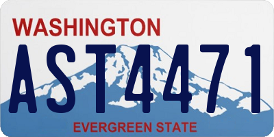 WA license plate AST4471