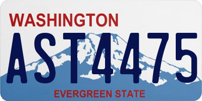 WA license plate AST4475