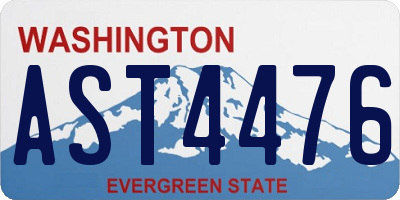 WA license plate AST4476