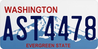 WA license plate AST4478