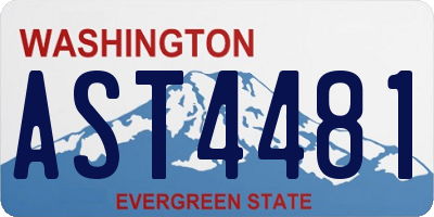 WA license plate AST4481
