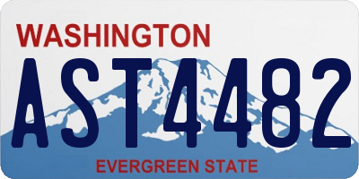 WA license plate AST4482
