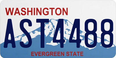 WA license plate AST4488