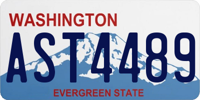 WA license plate AST4489